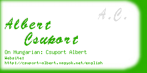 albert csuport business card